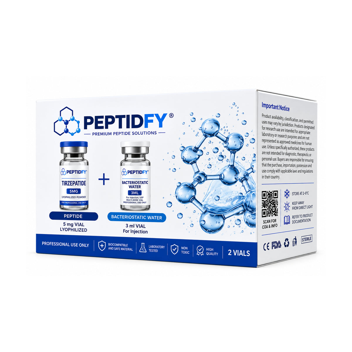 Peptidfy® Tirzepatid 5MG + 3mL Bakteriyostatik Su